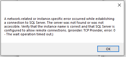 Error Message “A network-related error …” – Caucasus Barcode of Life